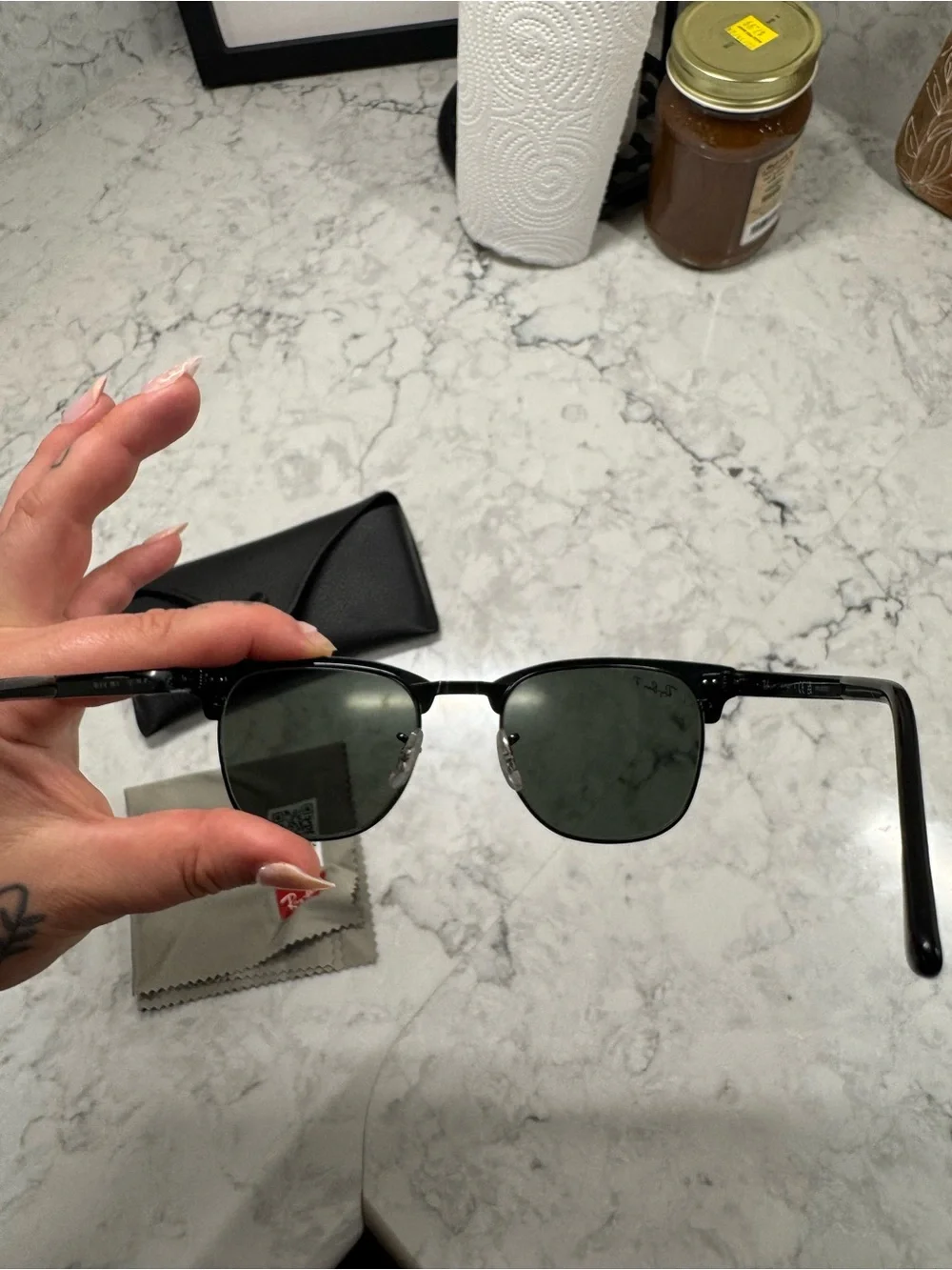 Ray-Ban RB3716 Clubmaster Metal (Polarized) Sunglasses Unisex - OBO!!